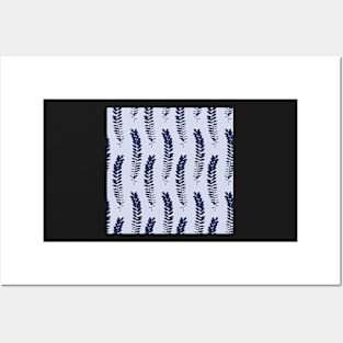 Delicate and elegant ferns in a simple repeating pattern Posters and Art